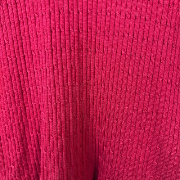 Pappagallo Woman 3X Ribbed Knit Sweater Pink & Green Trim - Picture 3 of 6